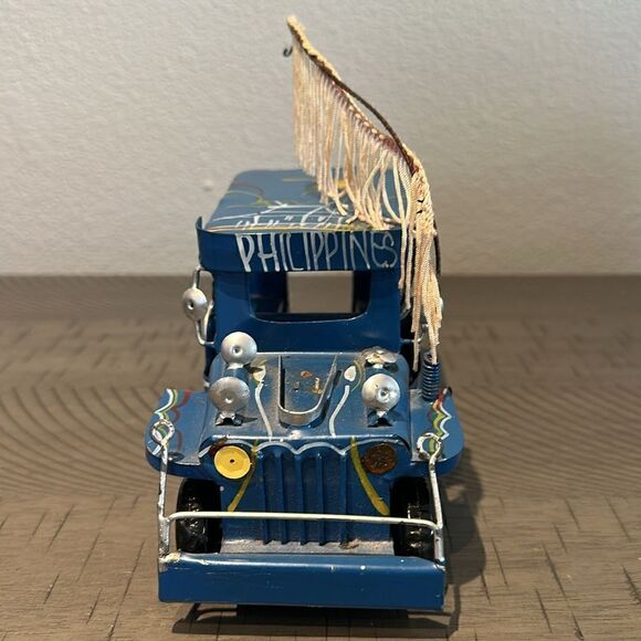 Souvenir Vintage Blue Philippines Tin Jeep - Picture 3 of 5
